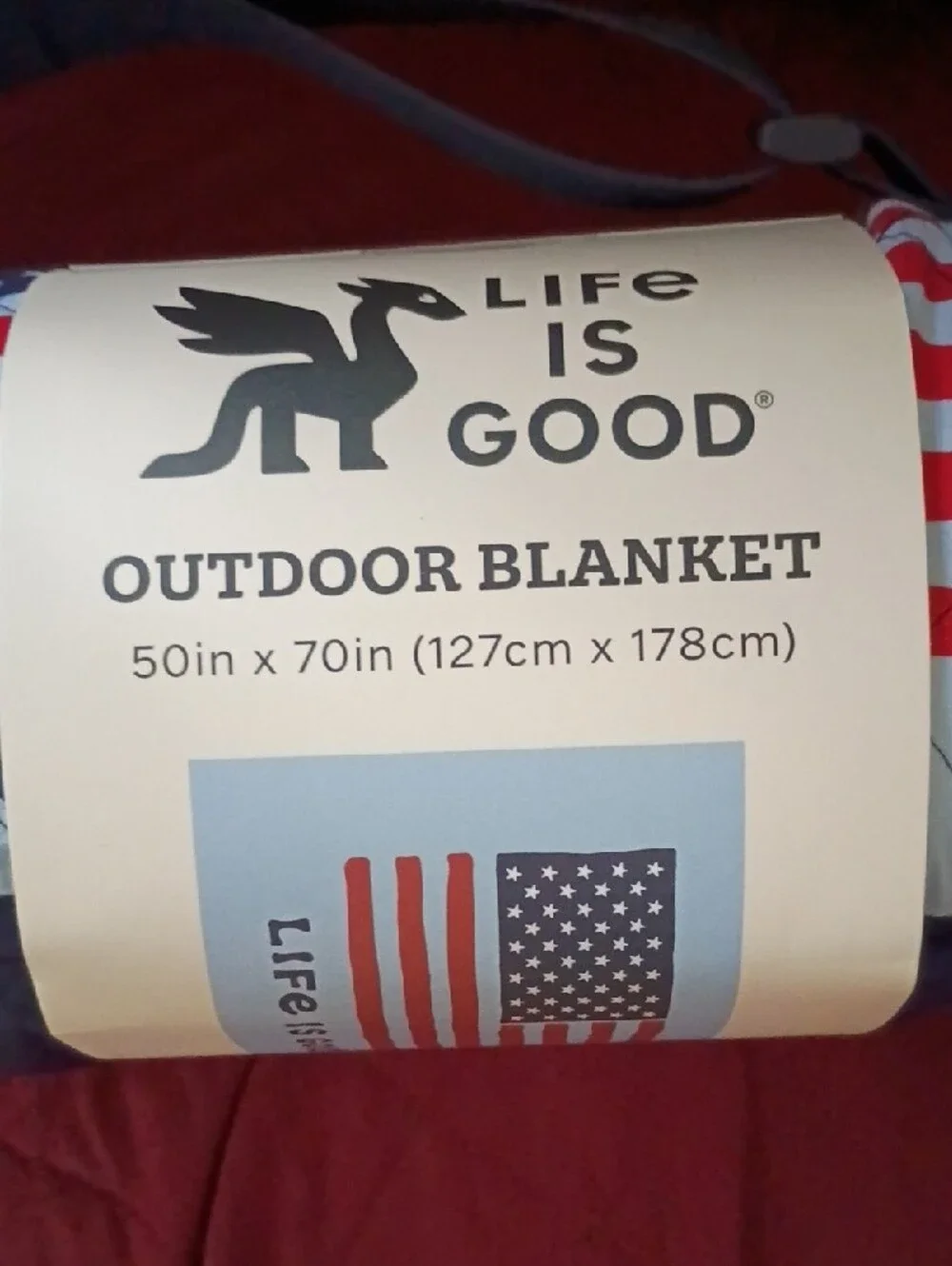 Life Is Good Navy & Light Blue Quilted Outdoor Roll Bag with Strap
